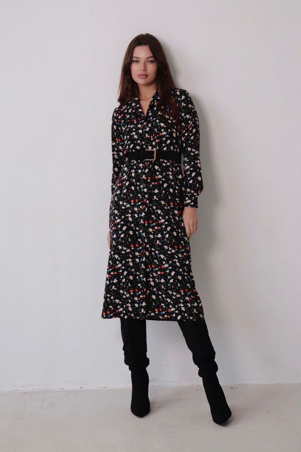 Платье-рубашка с английским воротником принт - Martichelli фото 210