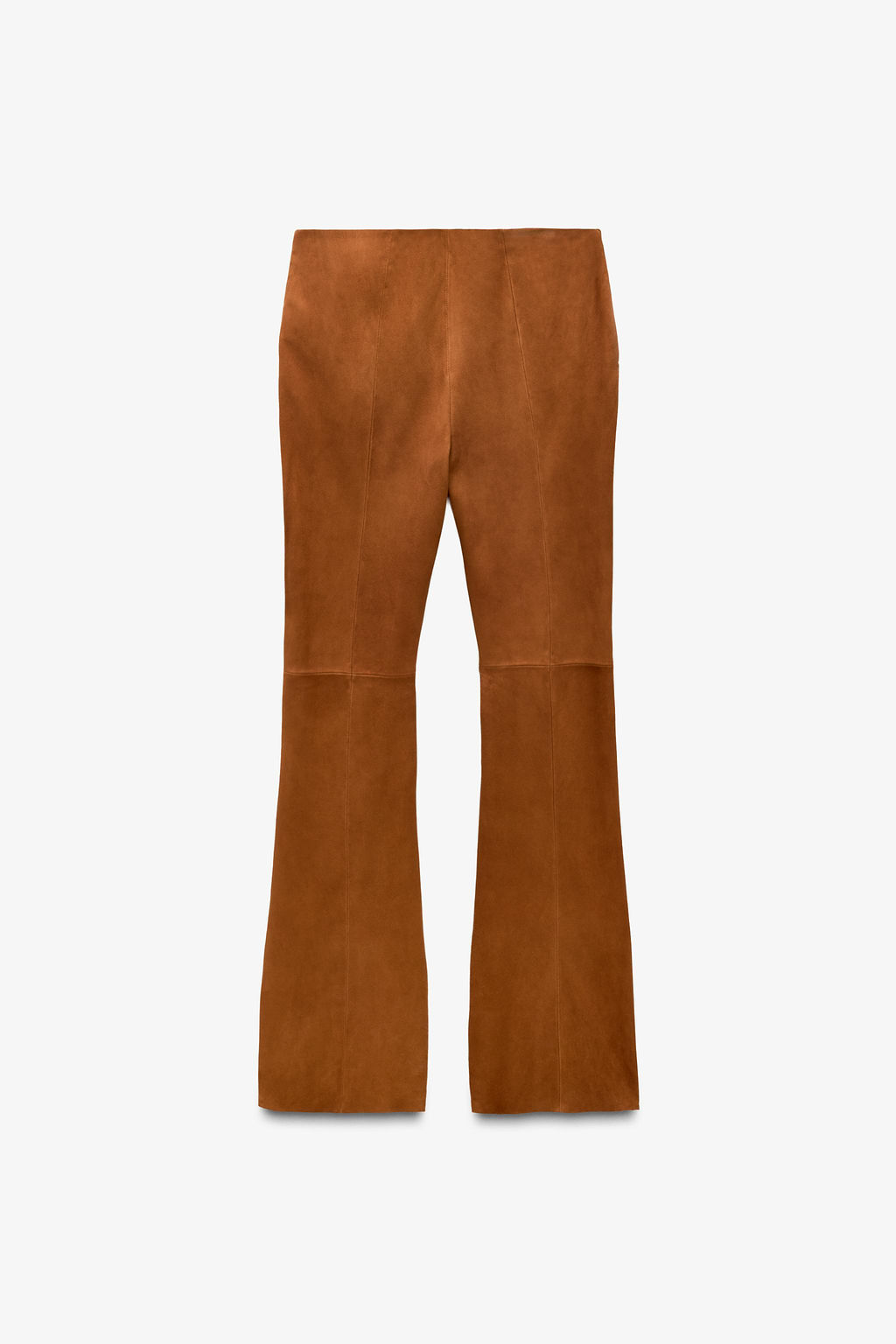 LIMITED EDITION LEATHER SUEDE FLARE TROUSERS - Zara фото 6