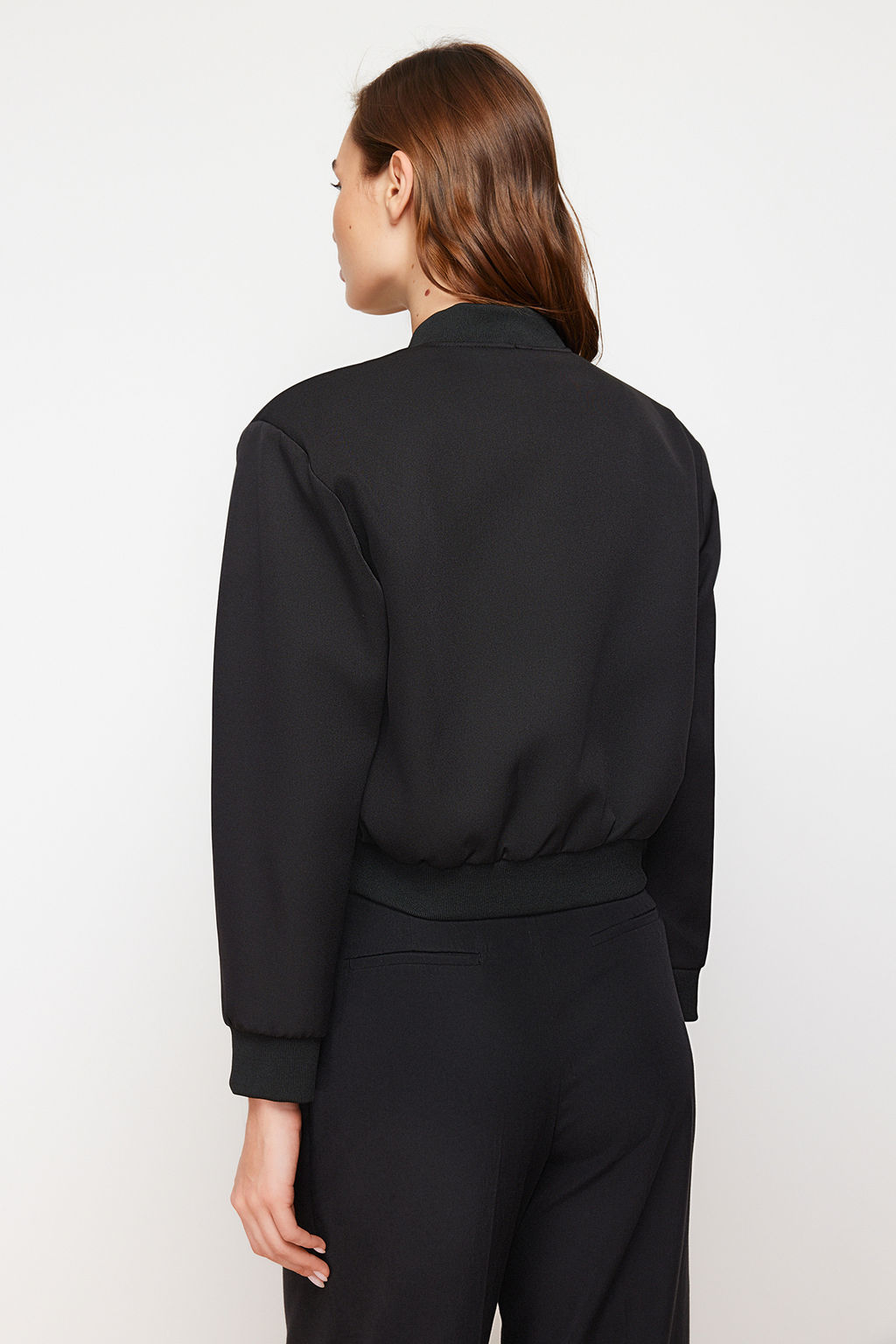 TRENDYOLMILLA Ekru Crop Ince Bomber Mont TWOSS24MO00032 фото 21