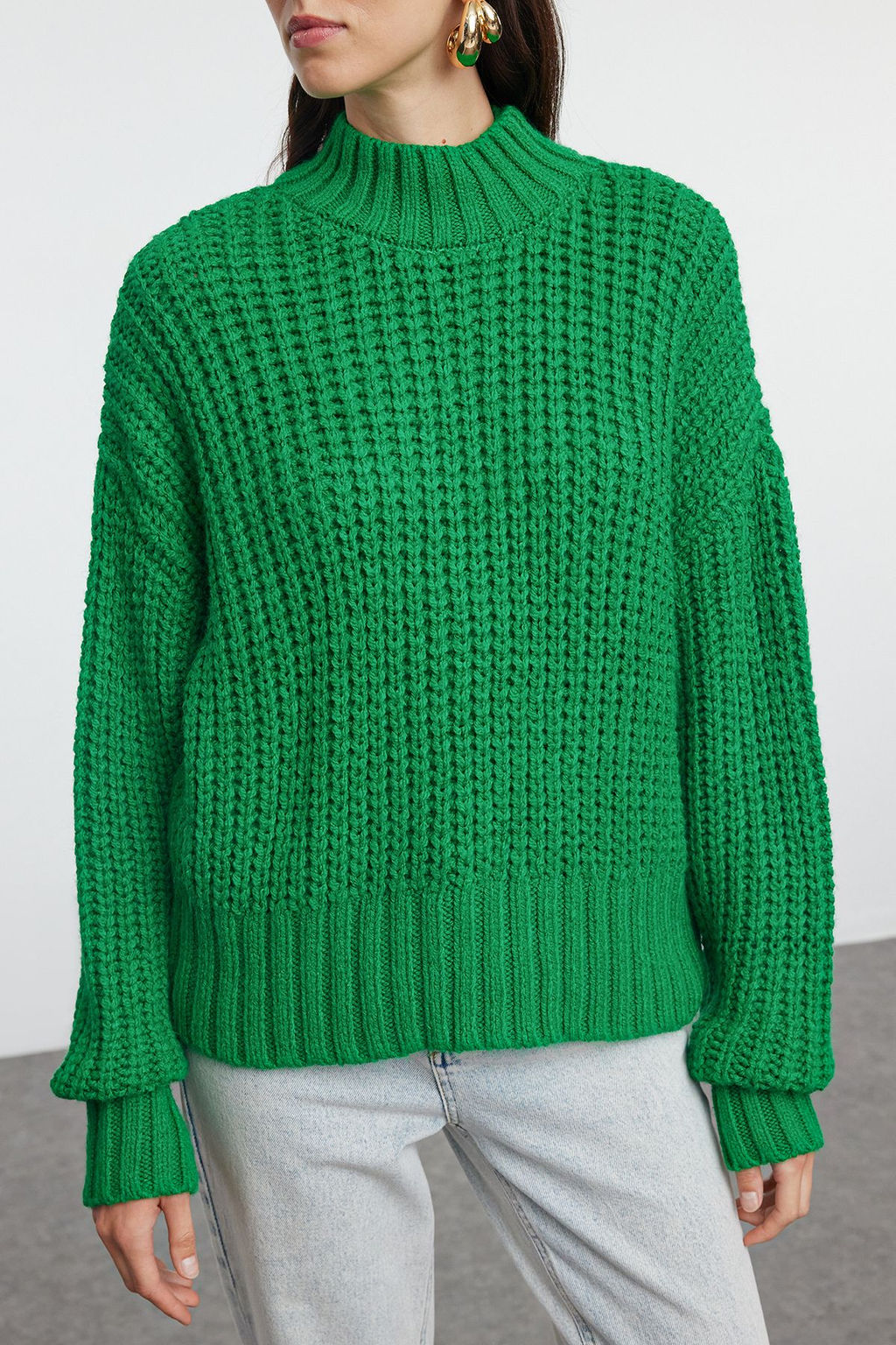 Fusya Crop Yumusak Dokulu Basic Kal?n Orgu Detayl? Triko Kazak TWOAW25KZ00061 - Trendyolmilla фото 8