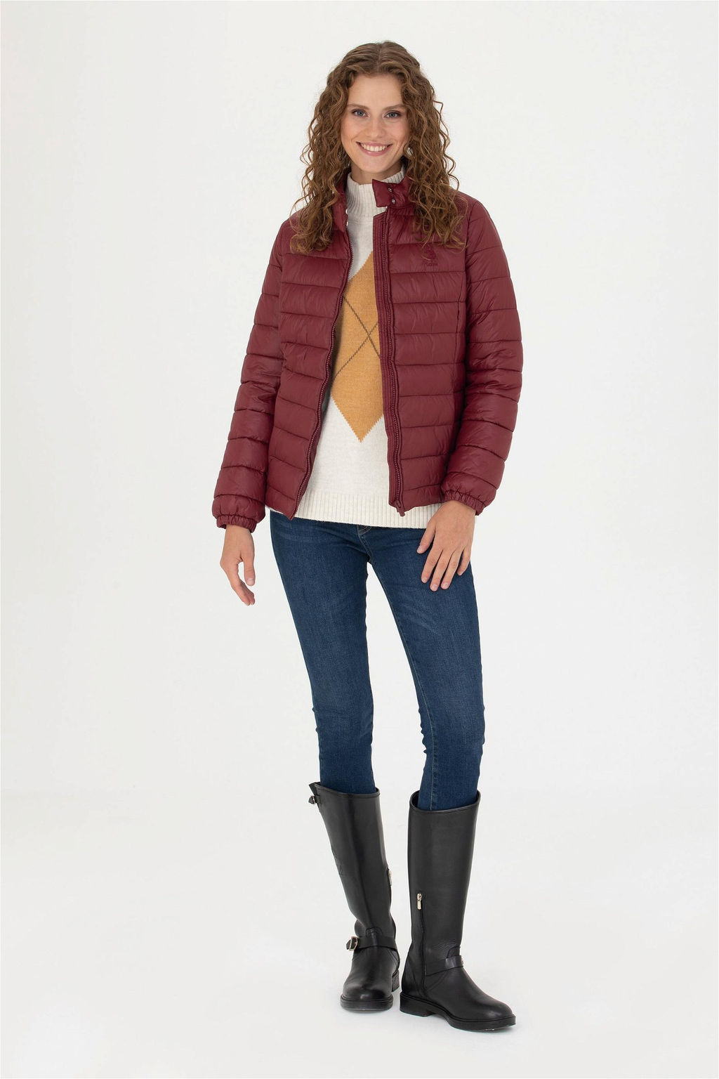 U. S. Polo Assn Женское бордовое пальто - U.s. polo assn фото 4