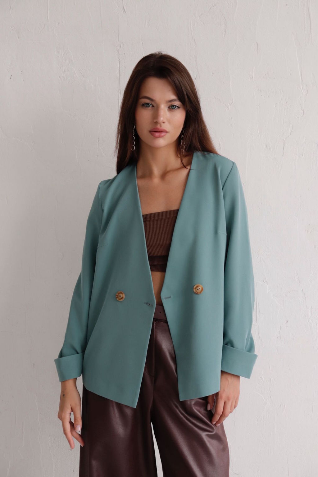 Двубортный жакет без лацканов - Martichelli фото 8