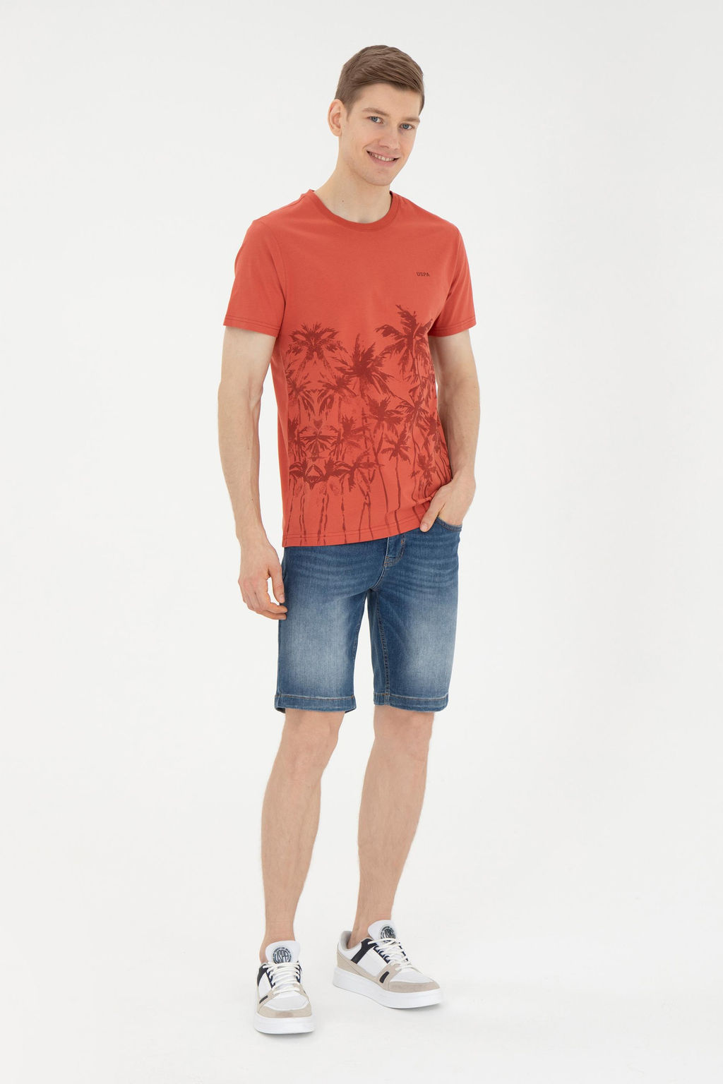 Футболка U.S. Polo Assn. мужская пудровая хлопок фото 10