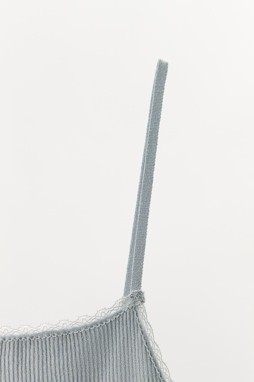 RIBBED KNIT STRAPPY TOP - Zara фото 8