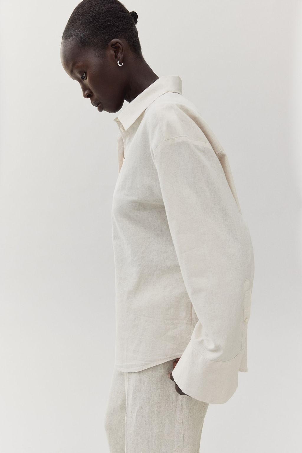 Camisa en mezcla de lino - H&m фото 4