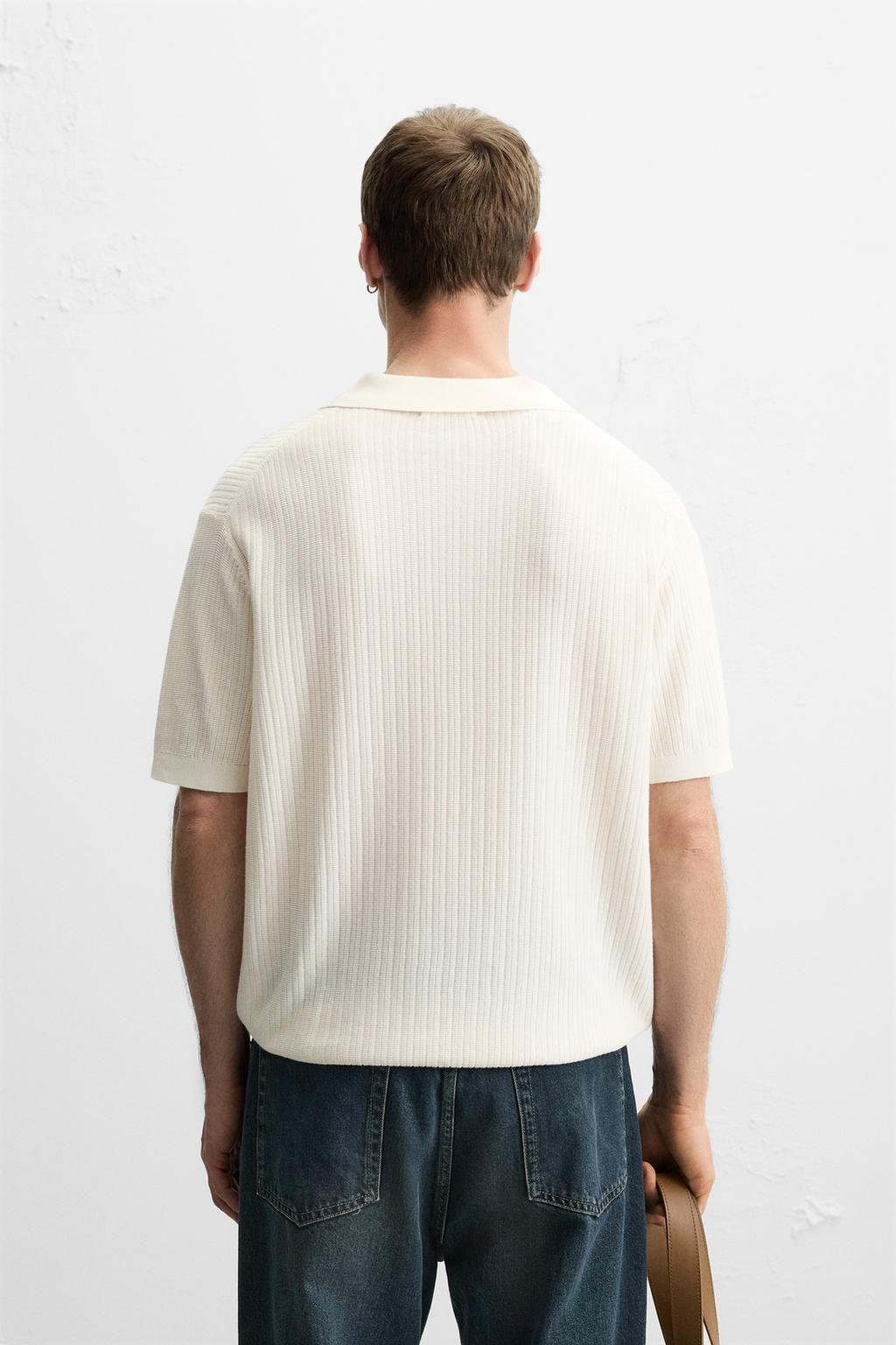 RIBBED KNIT POLO SHIRT - Zara фото 3