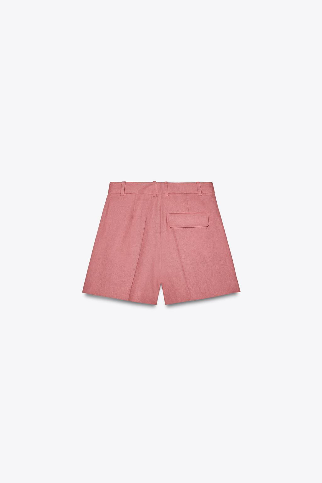 HIGH-WAIST LINEN BLEND BERMUDA SHORTS - Zara фото 11