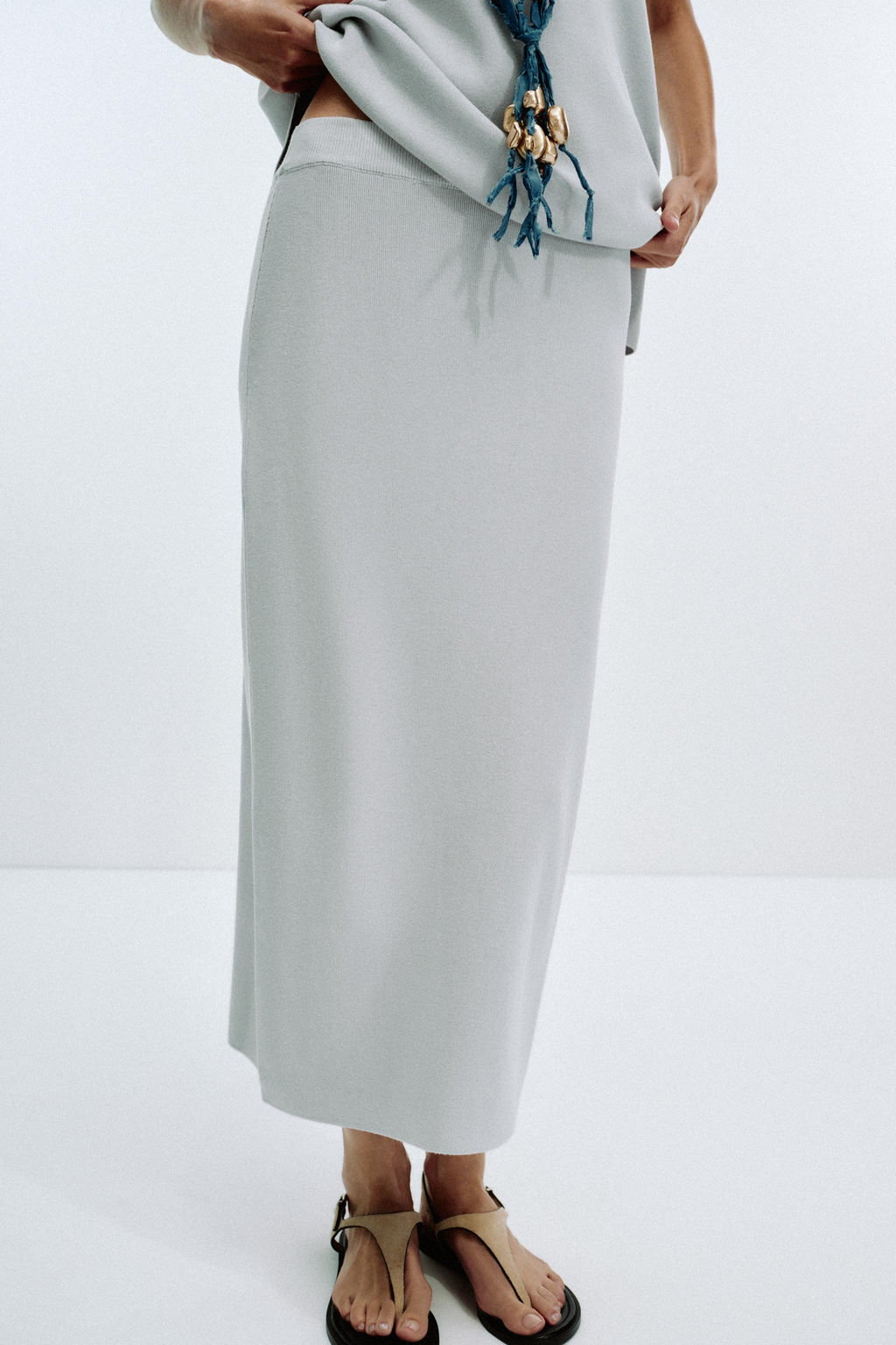 PLAIN KNIT MIDI SKIRT - Zara фото 2
