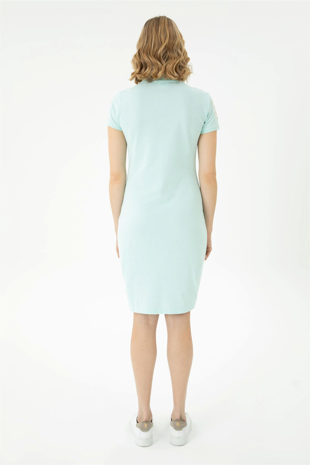 Женское трикотажное платье зеленого цвета - U.s. polo assn фото 4