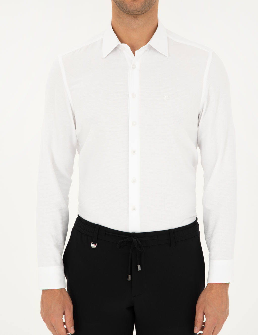 Beyaz Arm_rl_ Slim Fit Uzun Kollu G_mlek