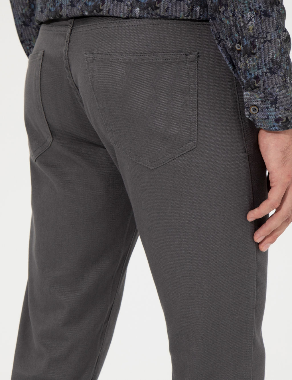 Koyu Gri Slim Fit Kanvas Pantolon