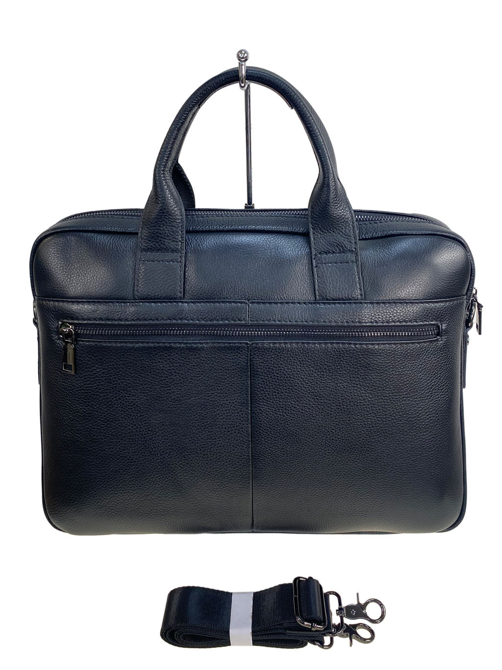 Сумка-портфель мужская из натуральной кожи, цвет чёрный - Greta фото 2
