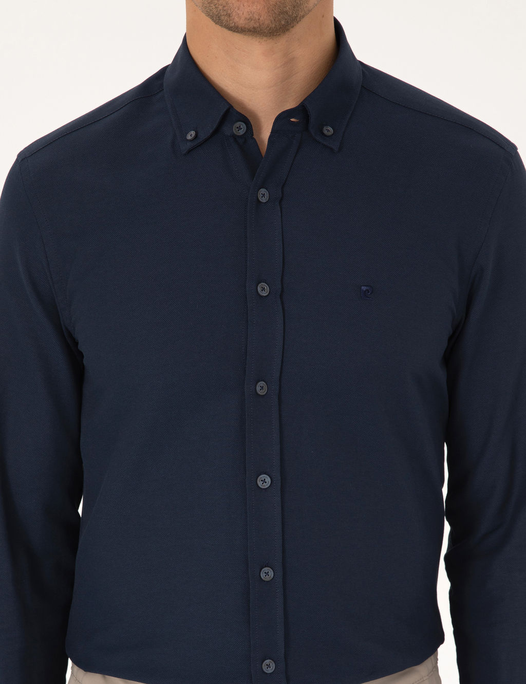 Lacivert Slim Fit Uzun Kollu G_mlek