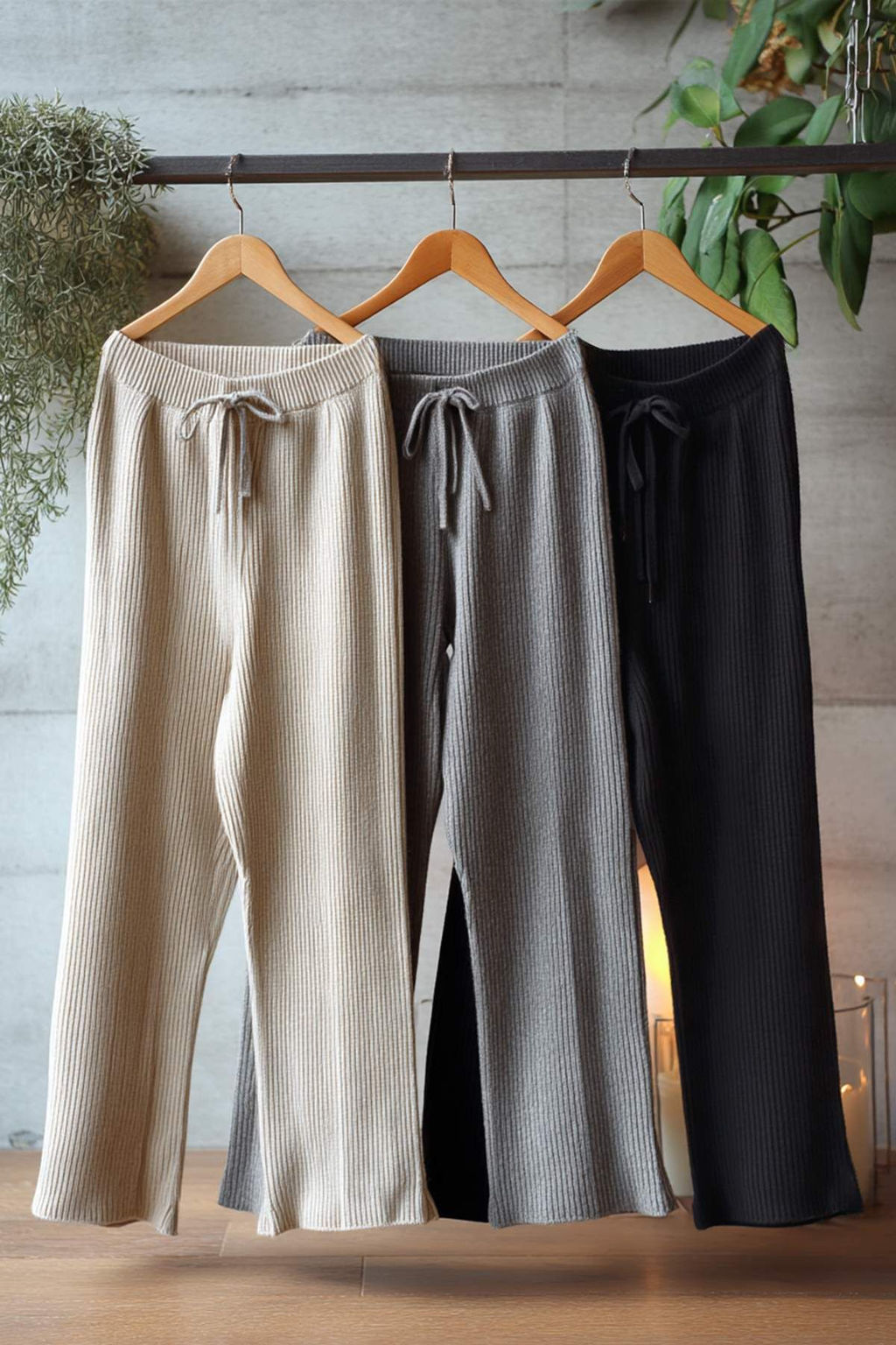 Siyah-Gri Flare/Ispanyol Paca Yuksek Bel Orme Esofman Alt? TEDAW25EA00010 - Trendyolmilla фото 10