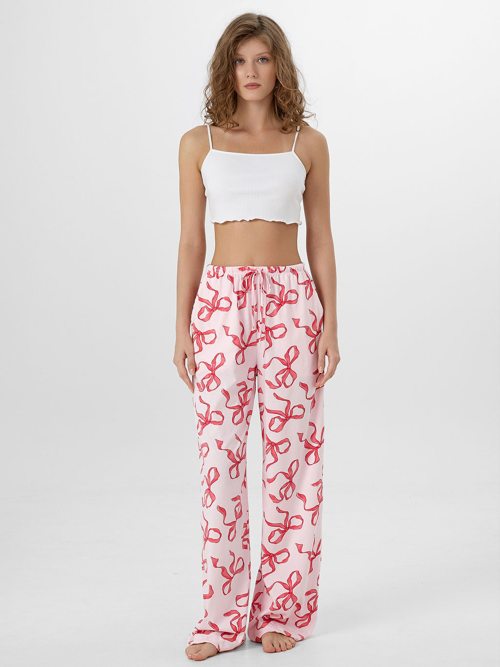 Брюки домашние женские розовые с бантиками - Mark formelle фото 3