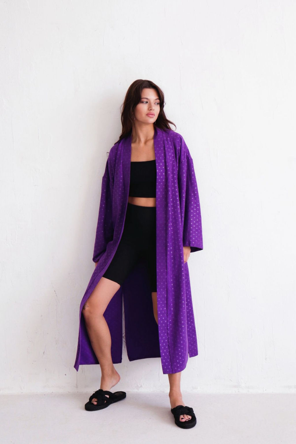 Кимоно длинное фиолетовое - Martichelli фото 2