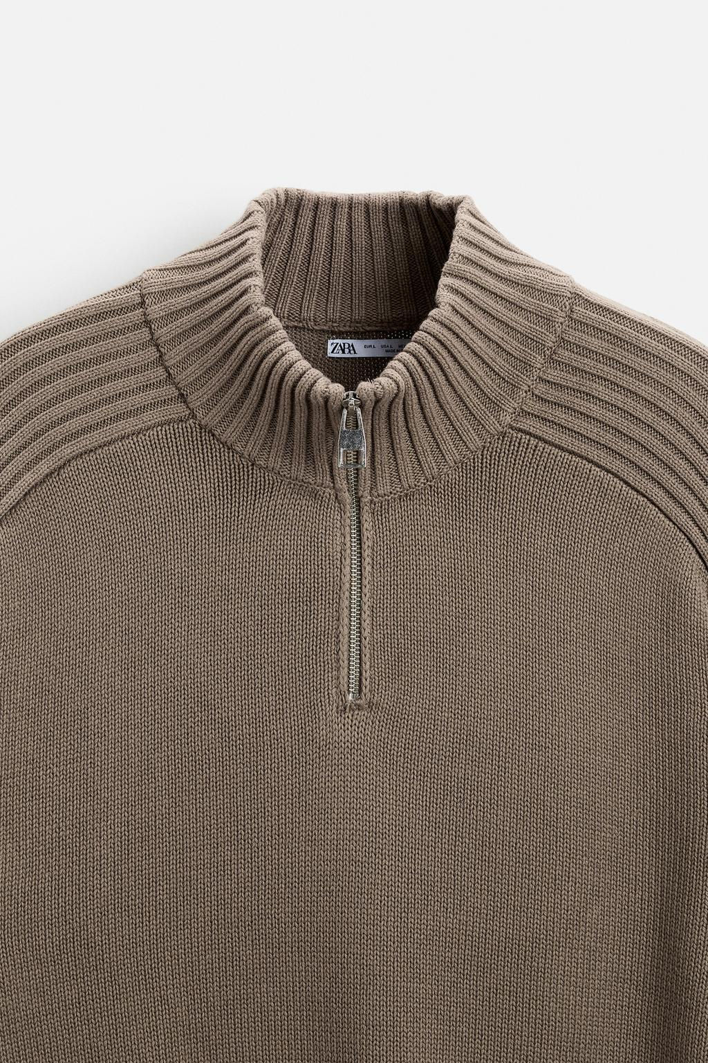 HIGH NECK QUARTER-ZIP SWEATER - Zara фото 25