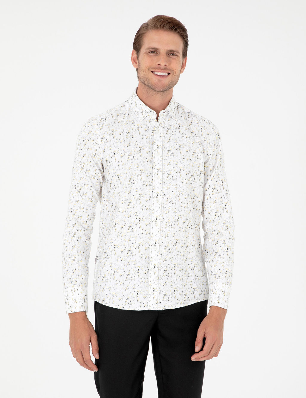 Gri Slim Fit Uzun Kollu G_mlek