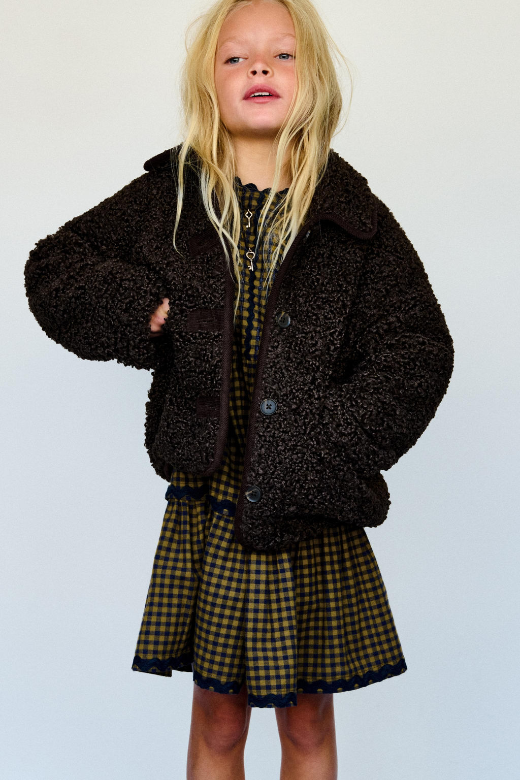 FAUX SHEARLING COAT WITH TRIMS - Zara фото 9