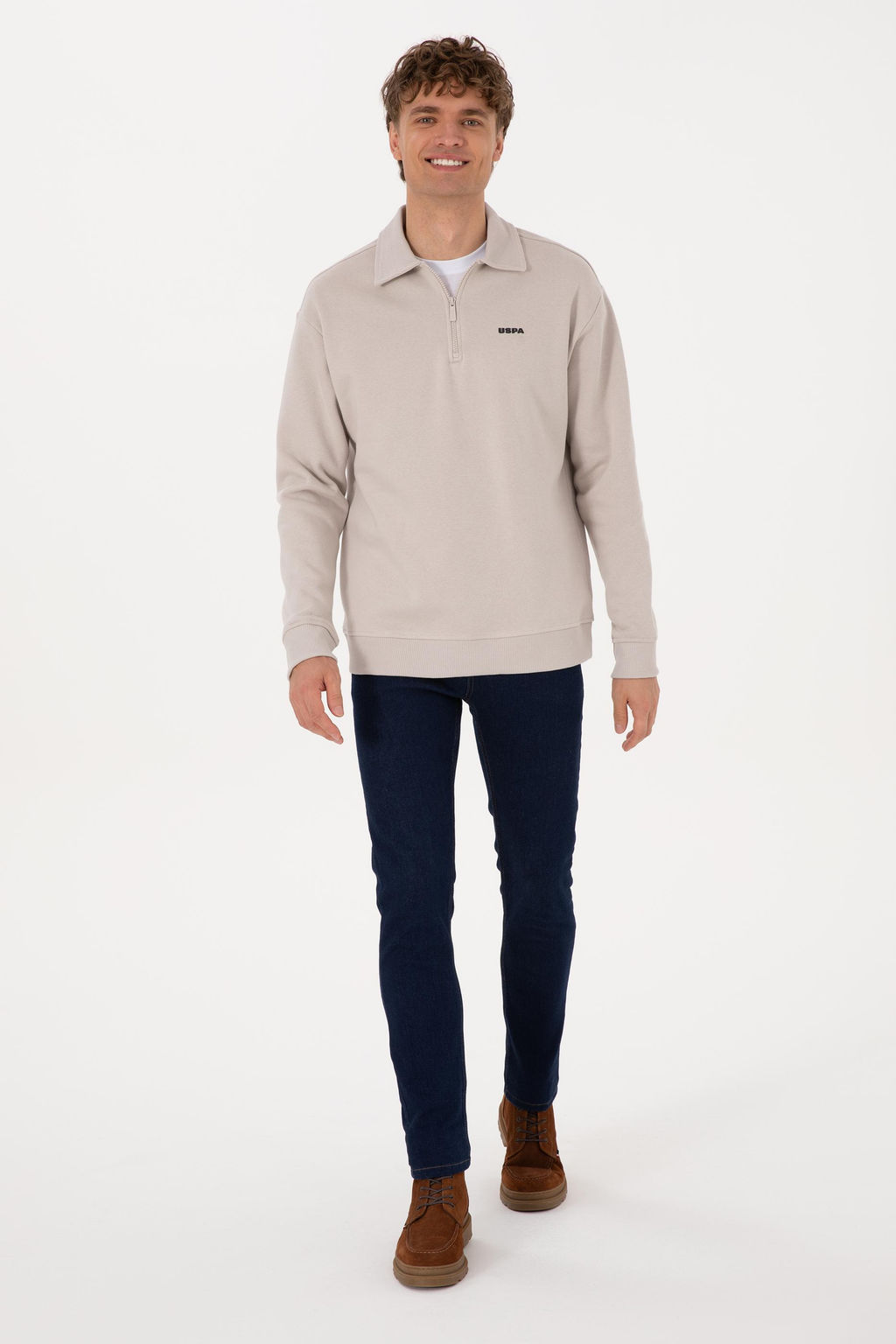 Erkek Regular Fit Yar_m Fermuarl_ Ta_ Basic Sweatshirt - U.s. polo assn фото 4