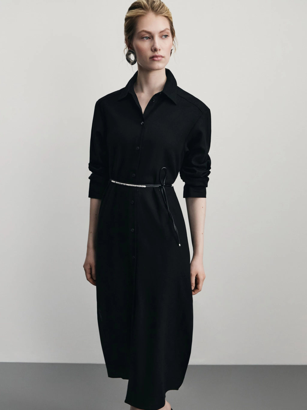 Платье-рубашка изо льна / Zarina  фото 4