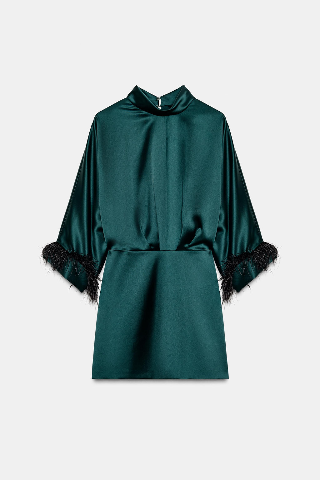 SHORT SATIN FEATHER DRESS - Zara фото 8