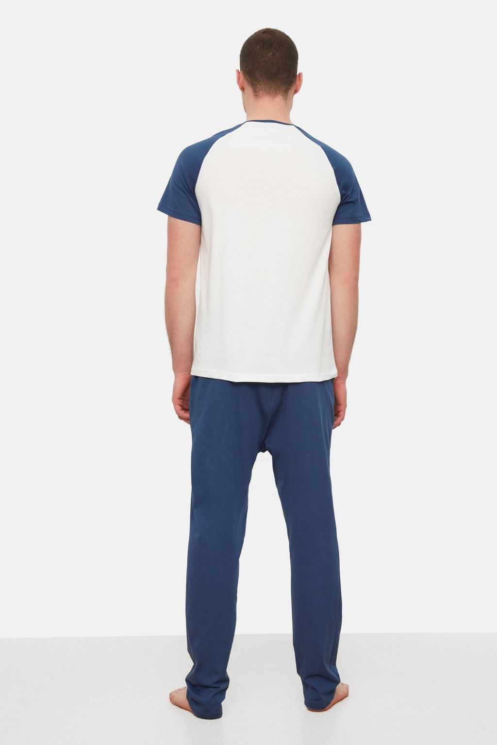 TRENDYOL MAN Lacivert %100 Pamuk Regular Fit Orme Pijama Tak?m? THMSS21PT0235 - Trendyolmilla фото 6