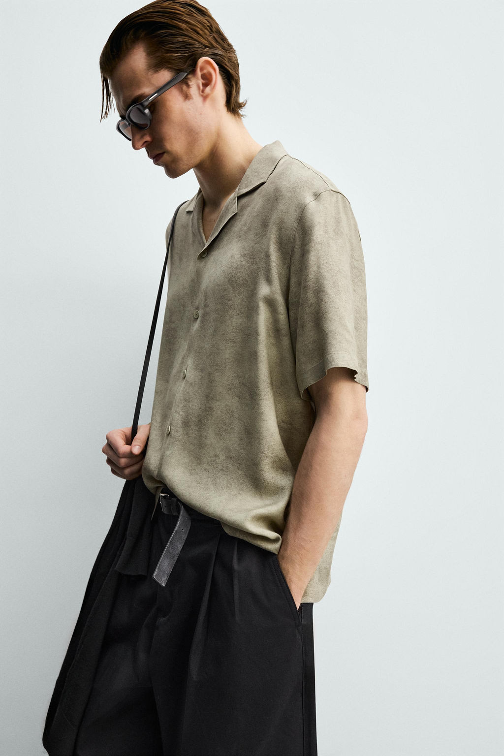 CAMISA SATINADA RELAXED FIT / Beige - Zara фото 7