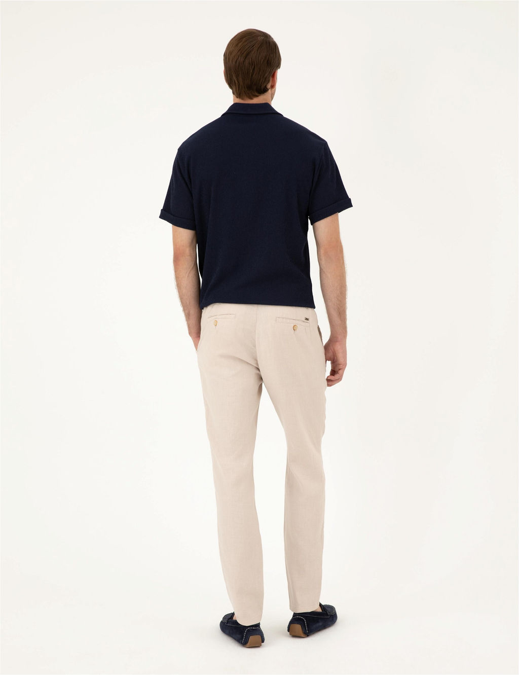 Bej Carrot Fit Keten Kanvas Pantolon - Pierre cardin фото 4