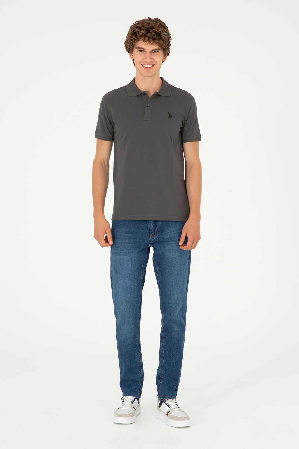 Мужская базовая футболка антрацитового цвета Неожиданная скидка в корзине - U.s. polo assn фото 4