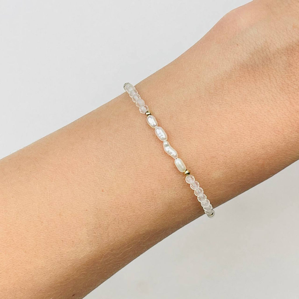Браслет из Горного Хрусталя и Жемчуга