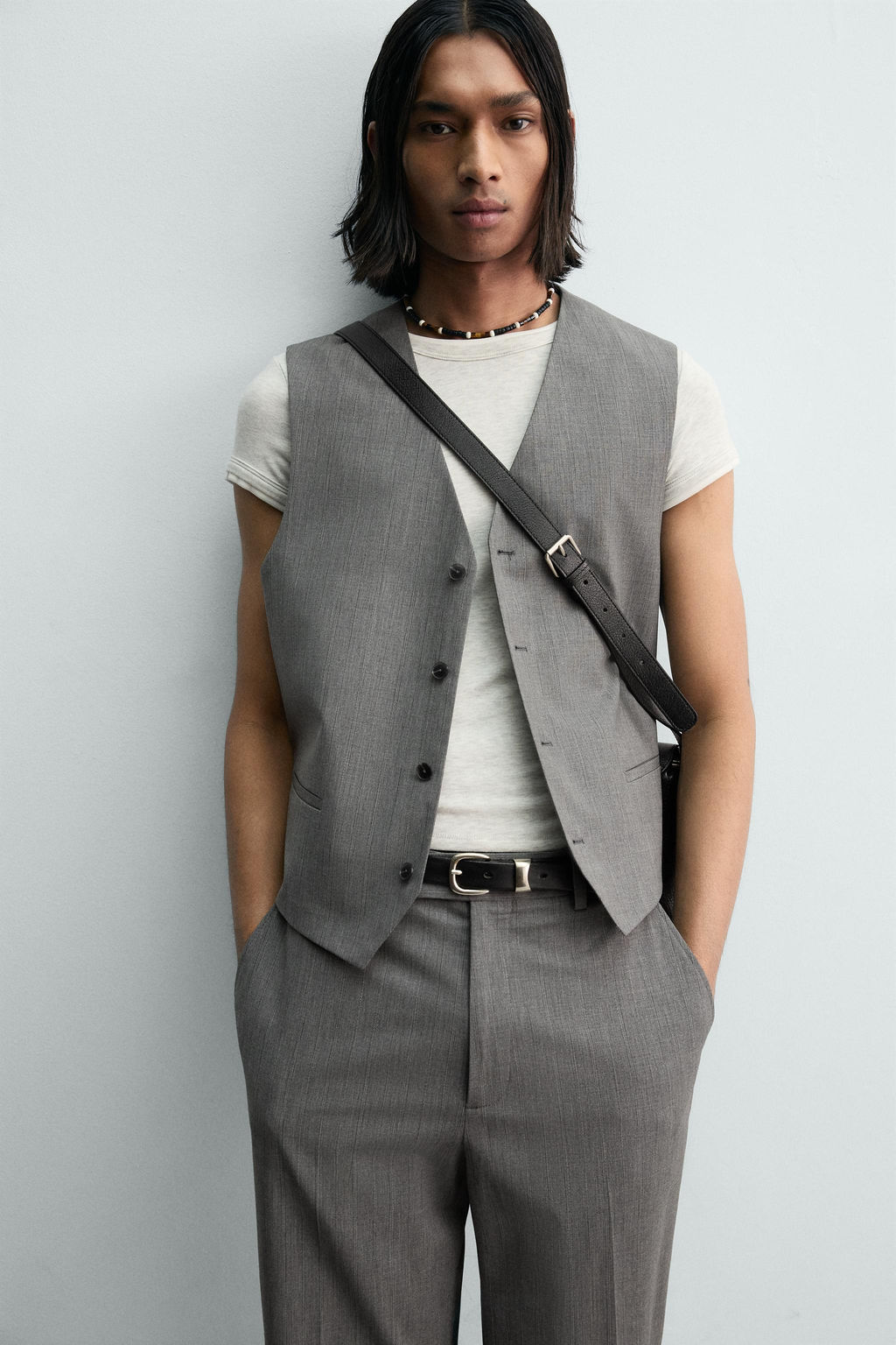 LIMITED EDITION STRIPED STRUCTURE SUIT WAISTCOAT - Zara фото 15