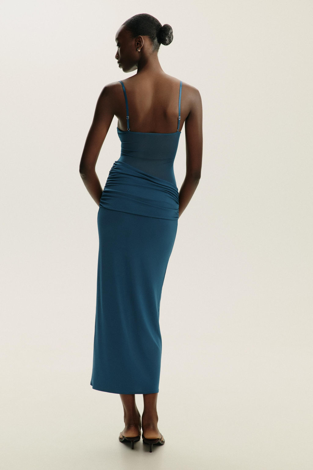 LONG CONTRAST TULLE DRESS - Zara фото 5
