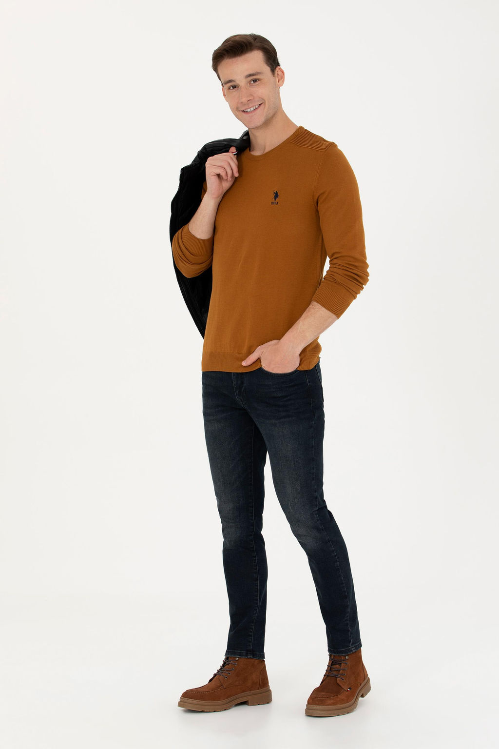 Мужской базовый свитер кокосового цвета Неожиданная скидка в корзине - U.s. polo assn фото 4