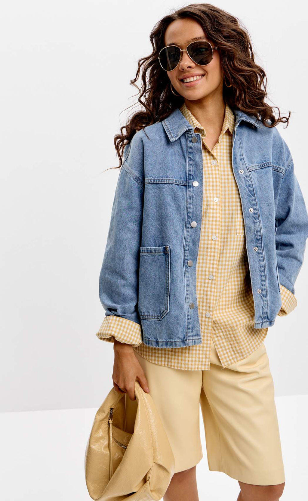 Куртка джинс F612-1259 middle blue - Fine joyce фото 9