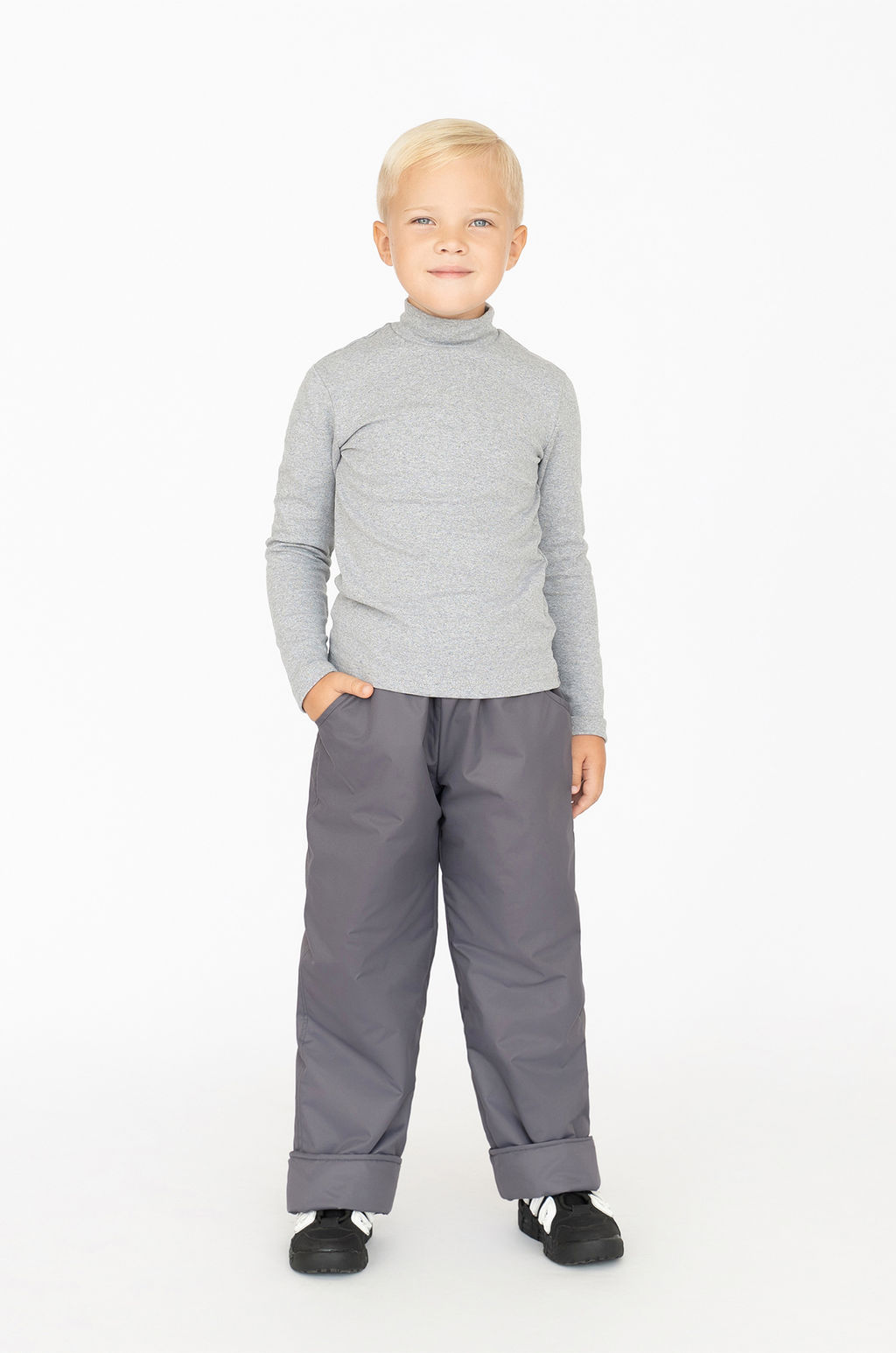 Брюки на поясе серые