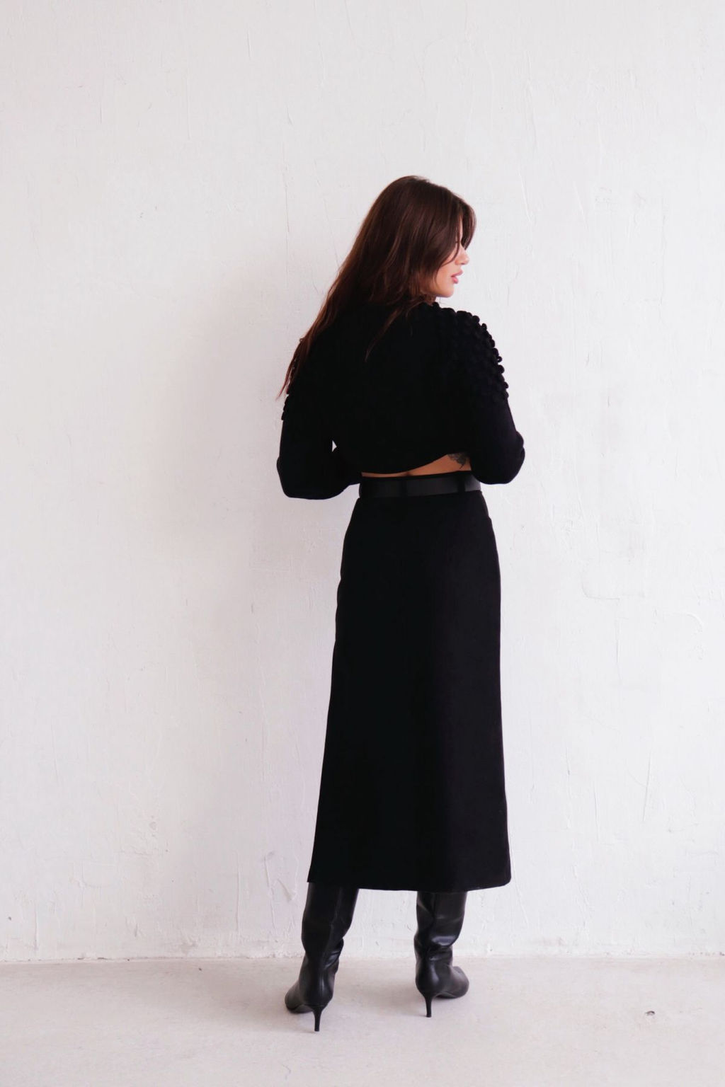 Martichelli Юбка с вырезом чёрная  фото 8