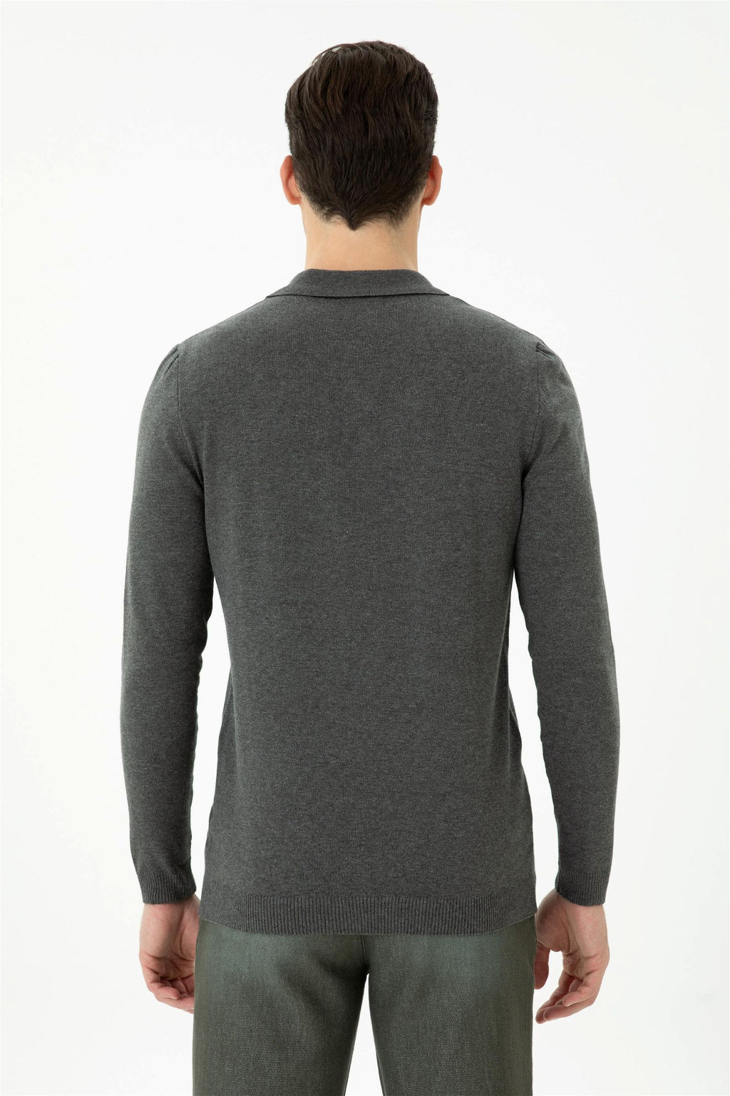 U. S. Polo Assn Мужской свитер антрацитового меланжа - U.s. polo assn фото 5