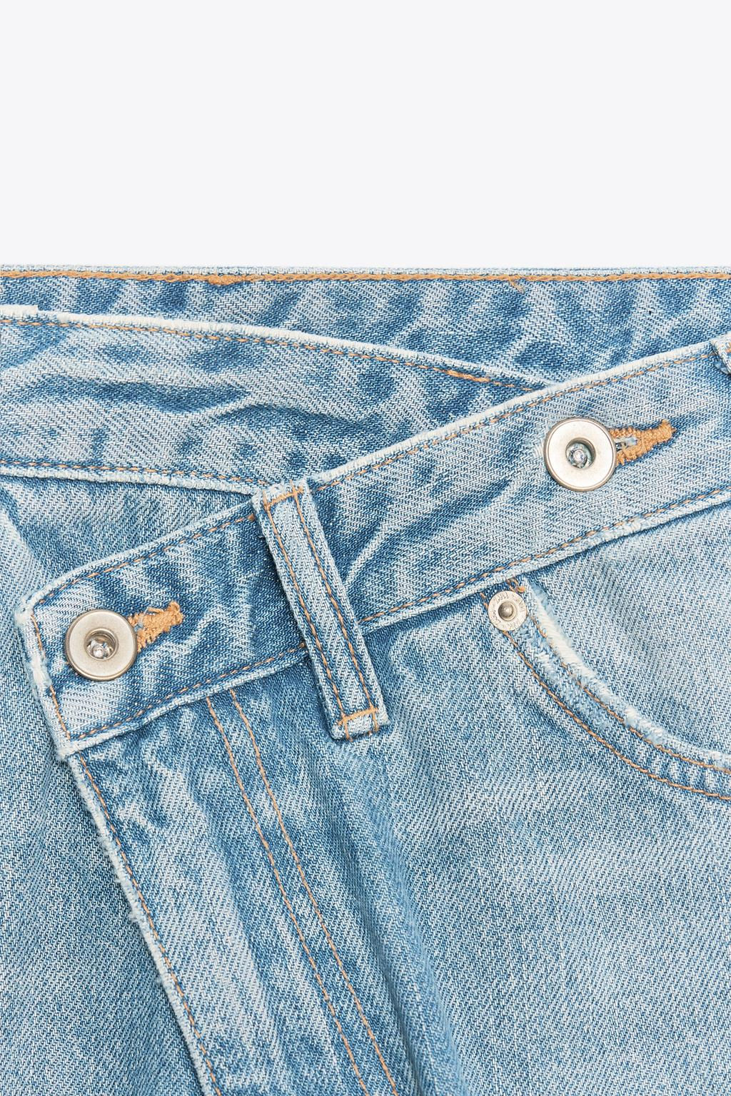TRF WIDE-LEG HIGH-WAIST JEANS WITH CROSSOVER WAIST - Zara фото 7