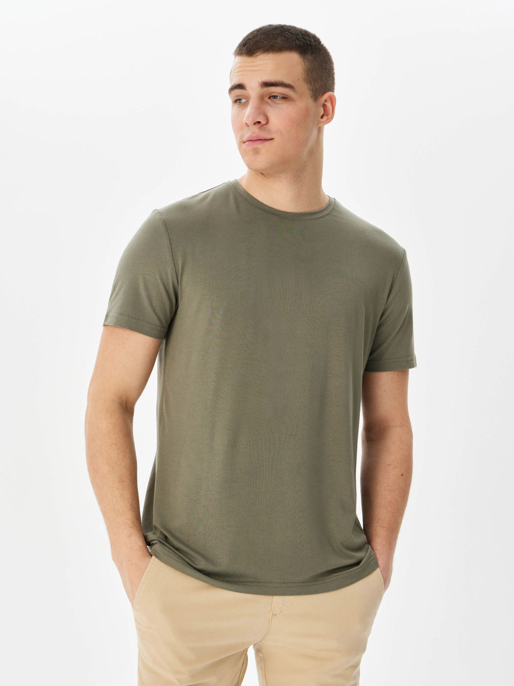 Футболка мужская короткий рукав GREG G145-V-61742 (хаки)  фото 9