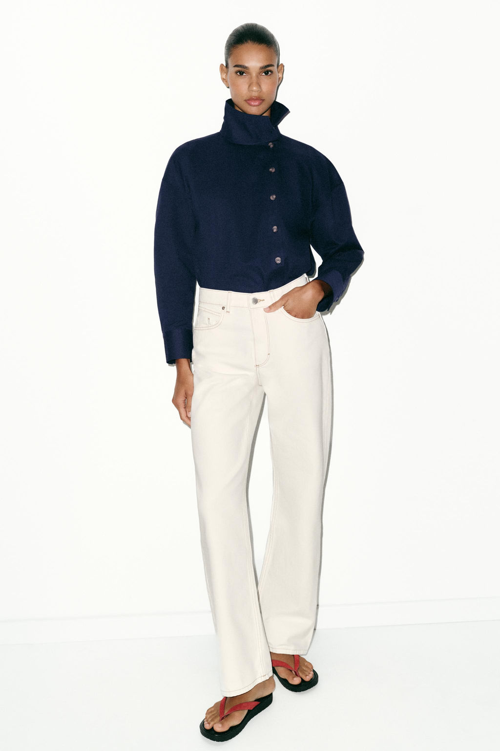 JEANS Z.03 STRAIGHT HIGH-WAIST LONG LENGTH - Zara фото 16