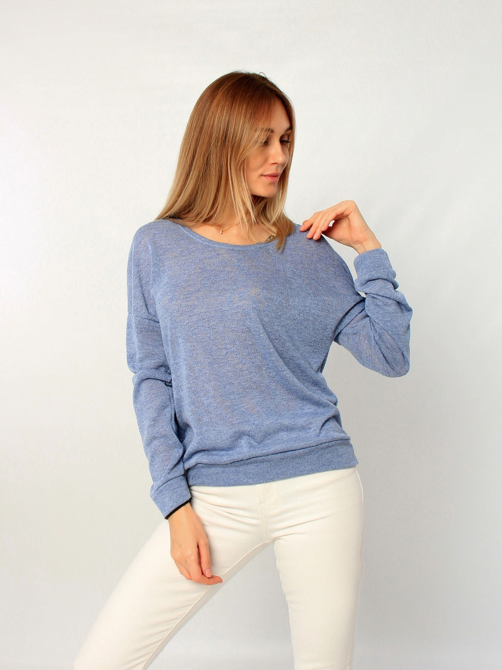 ДЖЕМПЕР ДЖ559 СИНИЙ МЕЛАНЖ - Assana фото 2