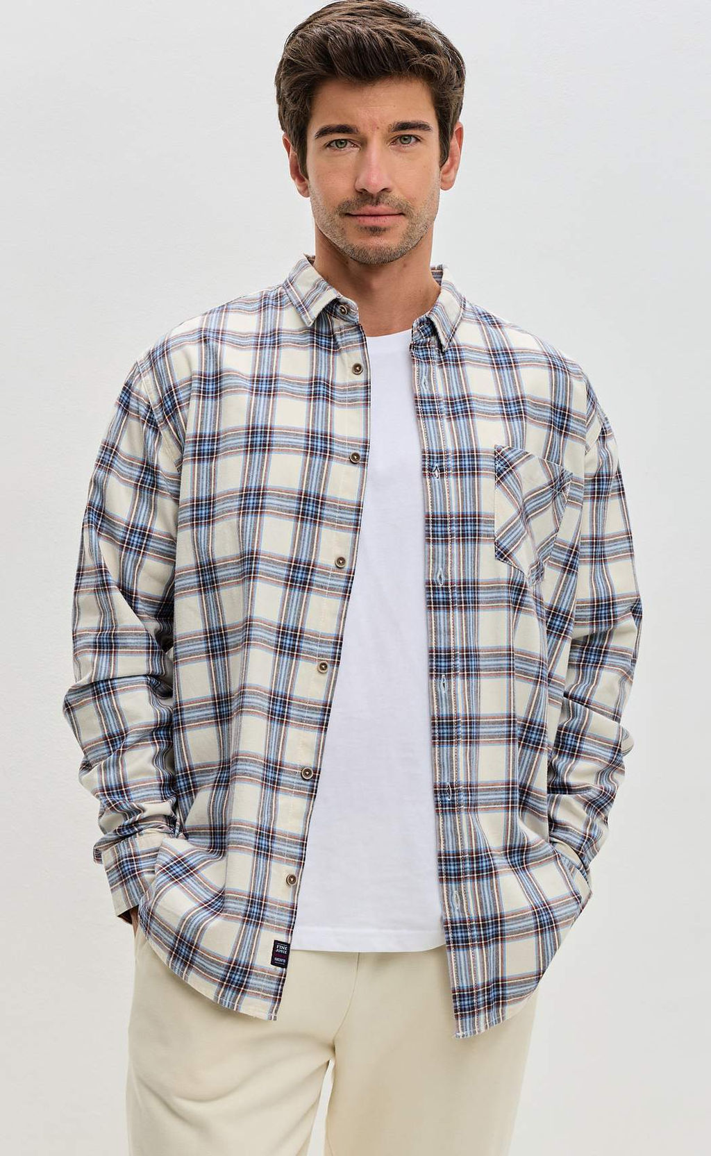 Рубашка F521-0460 milk-blue - Fine joyce фото 3