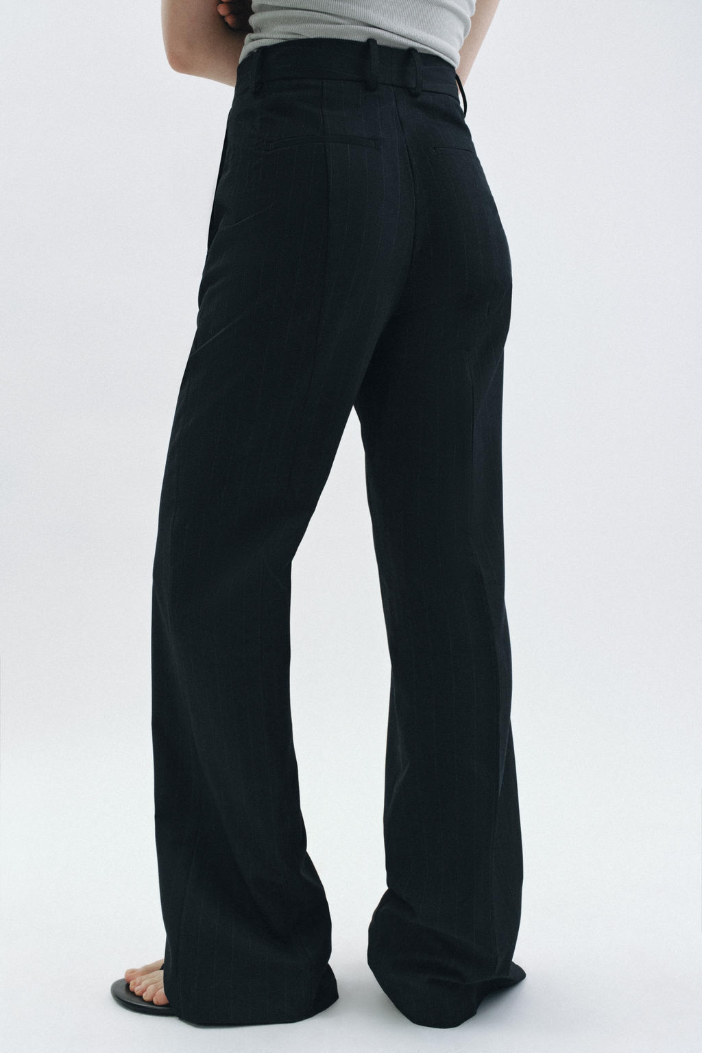 PANTAL?N WIDE LEG TIRO ALTO ZW COLLECTION / rayas - Zara фото 12