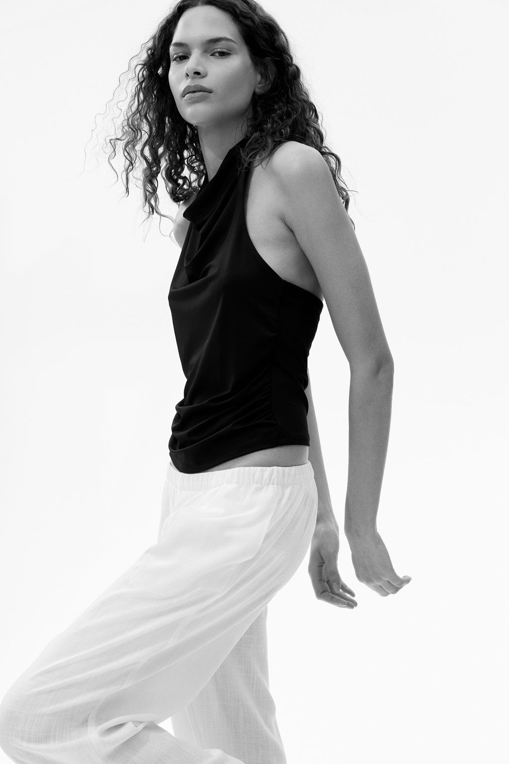 Pantal?n amplio en mezcla de lino - H&m фото 6
