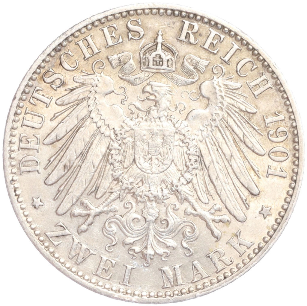 2 марки 1901 года Германия (Пруссия) 200 лет Пруссии