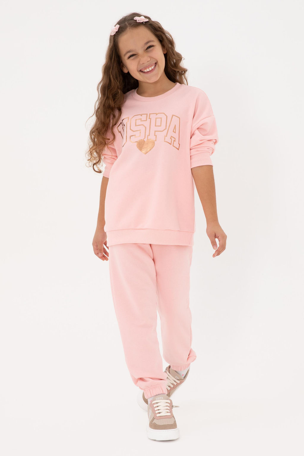 K_z _ocuk A__k Pembe Parlak Bask_l_ E_ofman Tak_m_ Sepette S_rpriz _ndirim - U.s. polo assn фото 8