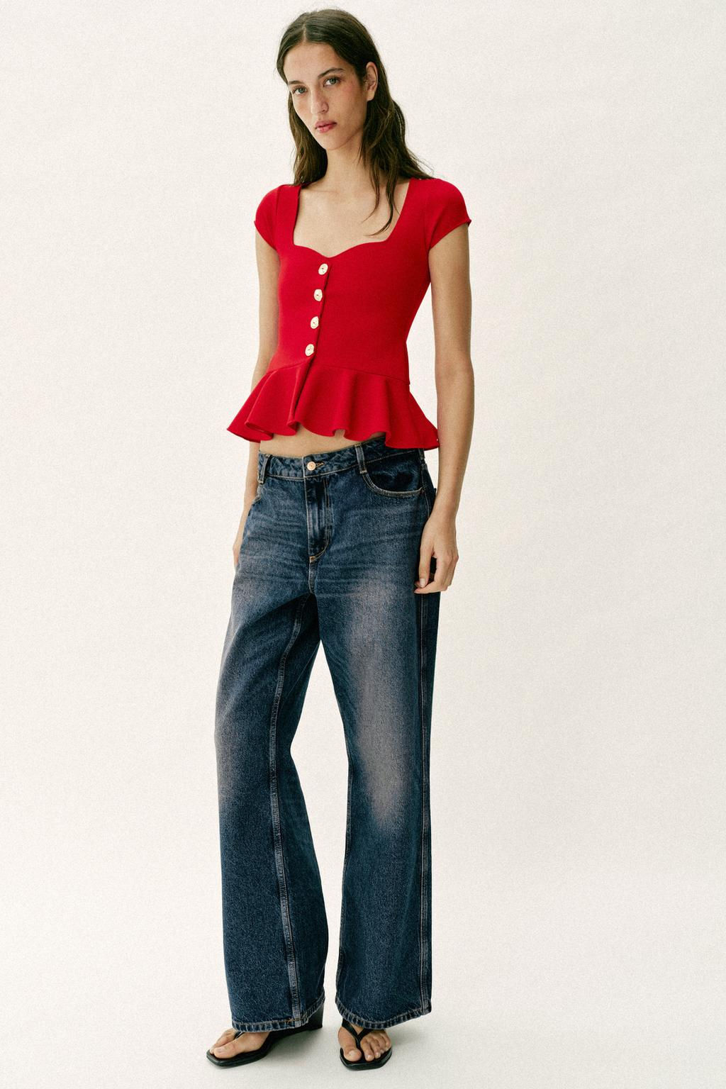 TOP PEPLUM BOTONES / Rojo - Zara фото 9