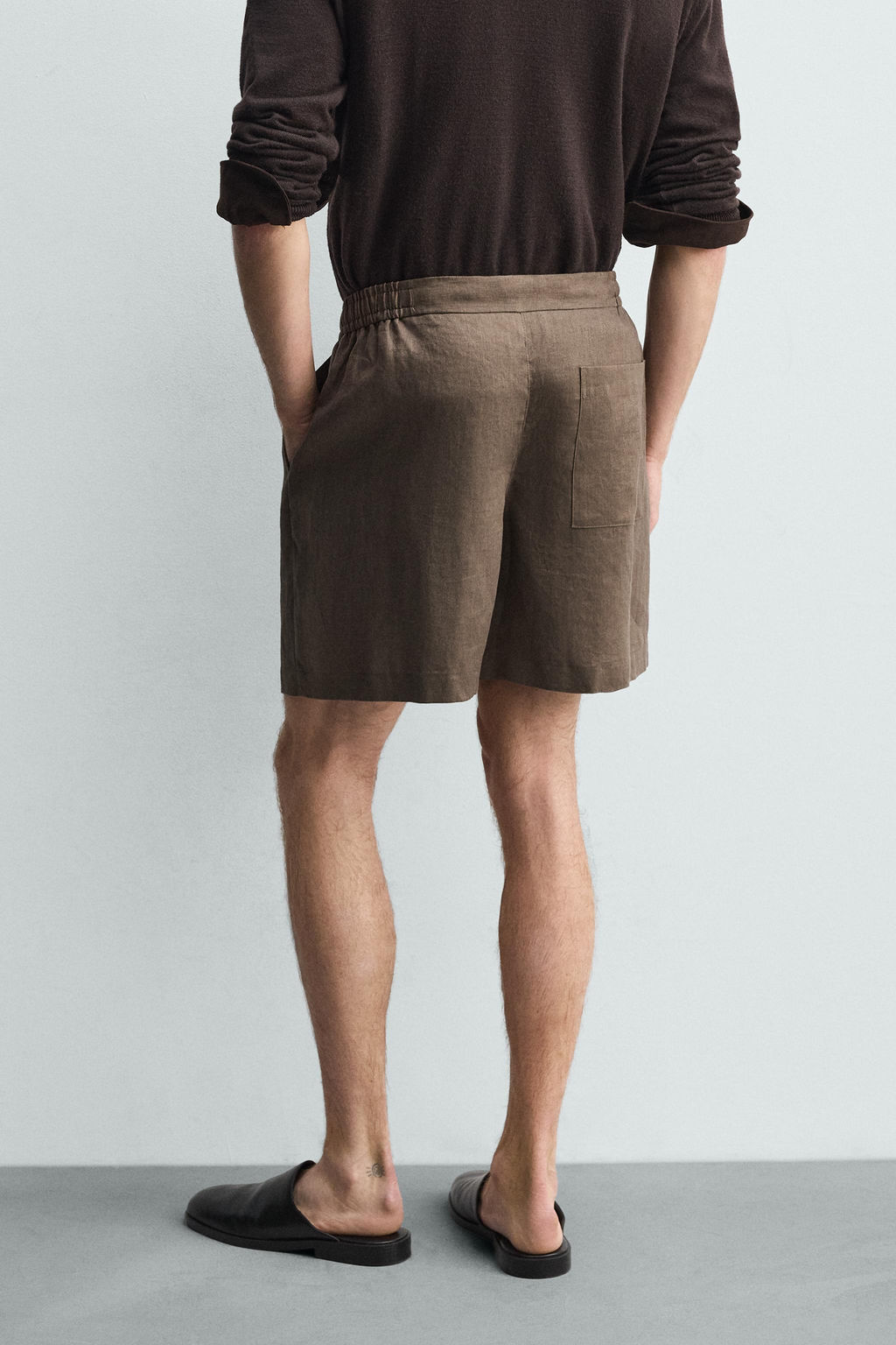 BERMUDA RELAXED FIT 100% LINO / Marr?n / Topo - Zara фото 12