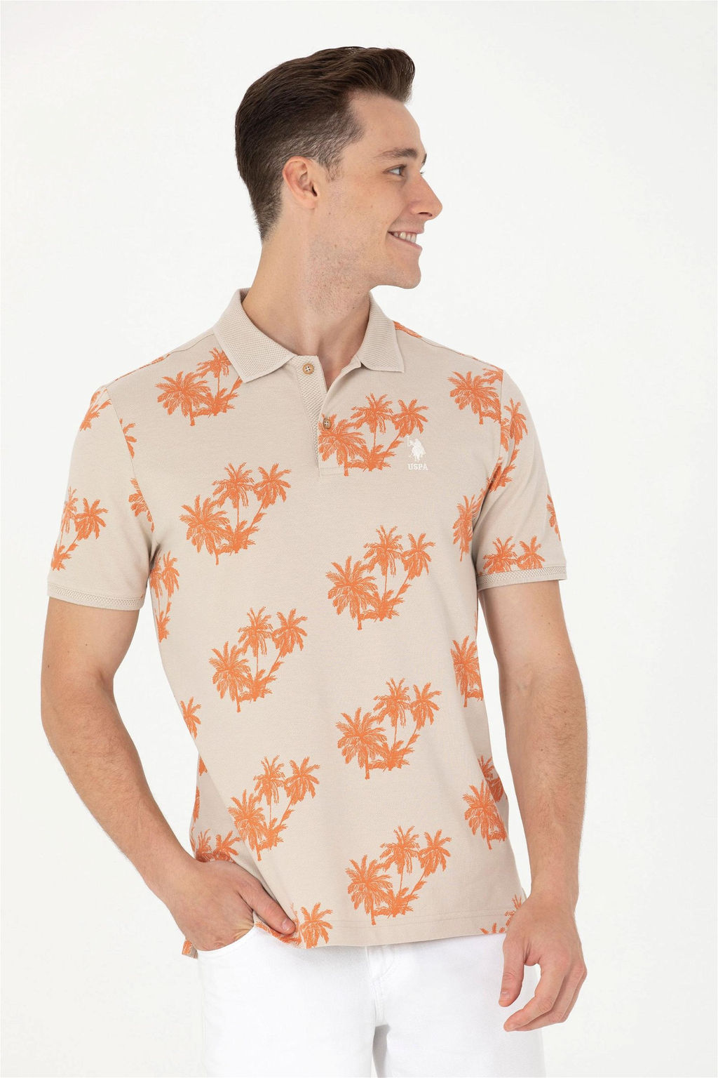 U. S. Polo Assn Мужская футболка с воротником-поло Stone - U.s. polo assn фото 9